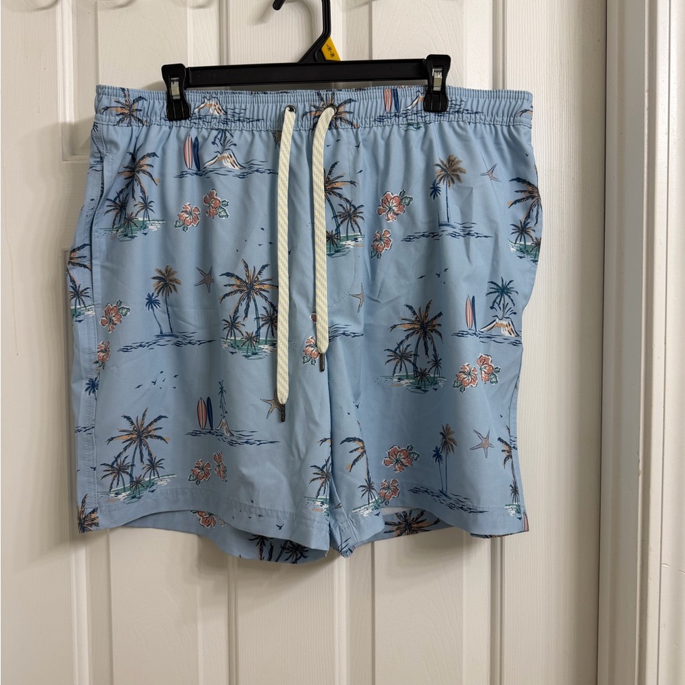Sonoma | Men's Light Blue Tropical Print Swim Trunks | XL